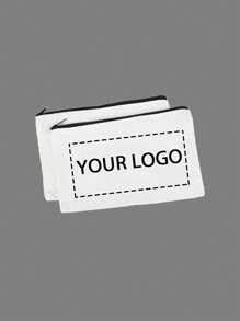 定制徽标化妆包个性化化妆袋，商务散装 DIY 盥洗包，女士旅行收纳包，耐用白色带拉链可定制位置印花白色/黑色帆布拉链袋，男女通用成人无香化妆包，彩色，可爱，迷人，简约，有趣，卡哇伊，Y2K，极简主义，通勤，商务休闲，基础款，定制，个性化，独特，定制，送给他的理想礼物，送给她、她、家人、朋友、女朋友的理想礼物