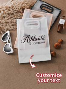 Personalized Gift Bag,Custom Made Gift Handbag,Frosted Clear Shopping Bag,Gift Box Alternative, Bridesmaid Gift Box, Welcome Gift Bags,Bridal Party, Custom Birthday Gift Package, Wedding Gift Bags, Bridesmaid Gift Bag, Engagement Gift Bag,Elegant Gift Bag,Bachelorette Party Bags,For Women Bridesmaid Birthday Valentines Wedding Party