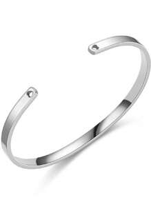 1 pièce Bracelet personnalisé, Manchette gravée pour femmes, Bracelet personnalisé avec nom, Coordonnées empilées, Cadeau de demoiselle d'honneur, Cadeau de la Saint-Valentin personnalisé. Or, Argent, Or rose, Élégant, Coloré, Vintage, Simple, Unisexe, Décontracté, Mignon, Personnalisé, Unique, Cadeau idéal pour lui, Cadeau idéal pour elle, Elle, Petit ami, Petite amie, Papa, Maman, Famille, Amis, Pour les anniversaires, Pour les diplômes, Pour le bal, Pour la fête, Cadeaux de la fête des mères pour les femmes