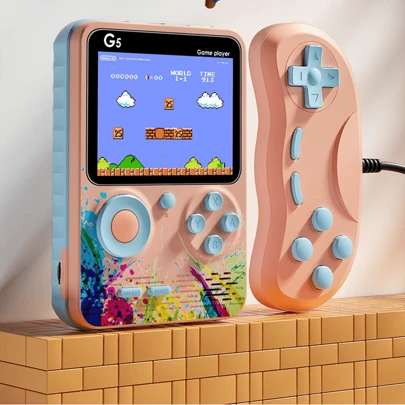 1pc Portable Handheld Game Console With Wired Controller Support, Suitable For Multiplayer And TV Connection. Lightweight And Compact, With Rich Content Library And Long-Lasting Battery, Ideal For Outdoor Gaming. Perfect Birthday Gift, Package Includes Game Console, TV Connection Cable, USB Charging Cable, And User Manual, 400mAh Lithium Battery