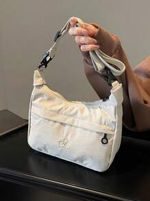 Geantă de umăr din nailon, minimalistă japoneză, geantă pătrată mică pentru navetă, geantă pentru studenți ușoară și versatilă