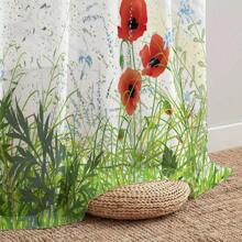 1 szt., styl pasterski - zwiewna zasłona, wzór kwiatowy - łąka - ważka, światło - zmiękczające, prywatność - ochrona, drążek - kieszonkowy design, przystosowanie do każdej pory roku, uniwersalny wystrój domu, kompozycja poliestrowa, dodanie naturalnego rustykalnego uroku do sypialni, salonu, pomieszczeń do nauki.