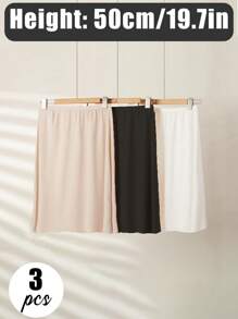 3件/2件/1件 多种尺码 纯色 百搭 柔软 春夏半身长款收腰裙 防眩光居家束腰裙 打底裙 腰部配饰可做打底裙遮臀 裹臀 收腰裙显瘦 辣妹必备 适合日常度假旅游约会派对婚礼宴会穿着 母亲节情人节情侣礼物夏季开学秋季万圣节 - 彩色 - 查看 26