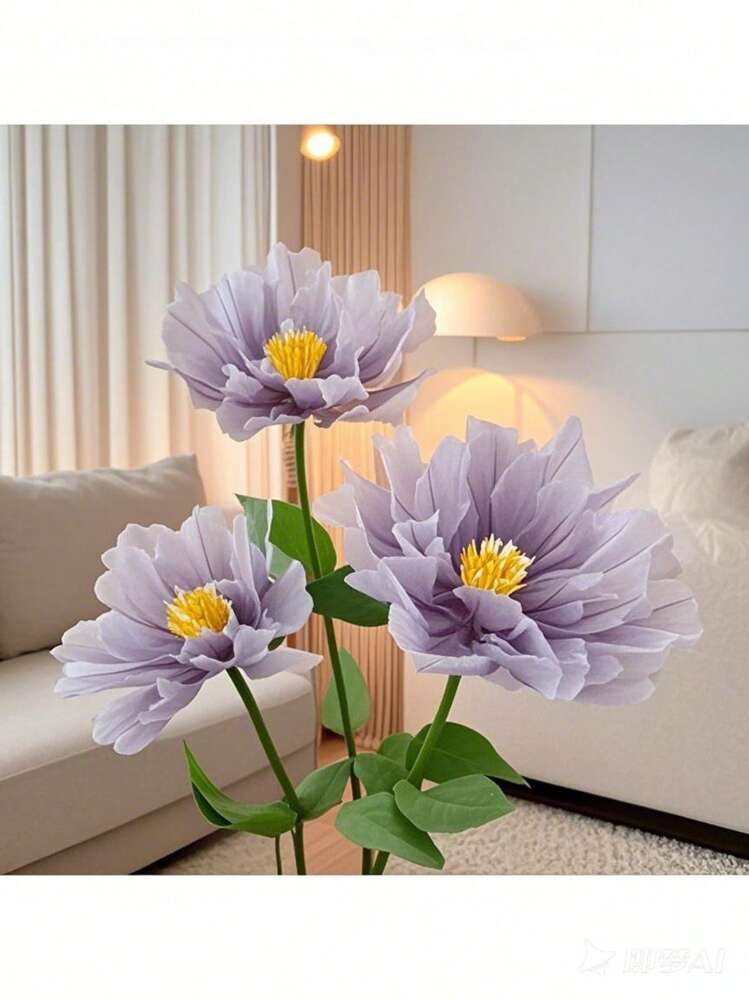 50cm Silk Peony Artificial Flower - Elegant Wedding Decoration, Home Backdrop Floral Arrangement, Realistic Green Stem, Perfect For Valentine's Day & Special Events, Rustic Wedding Decorations Gifts Birthday Graduation - Multicolor - View 7