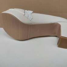 2025 Spring/Autumn New Sweet Bow High Heels Thick Heel Women's Shoes Lace Fairy Style Single Shoes Pink Waterproof Platform Single Shoes Jane Women's Shoes Lolita Single Shoes - 白色 - 查看 6