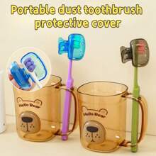 5 件装电动牙刷头保护套旅行便携式牙刷盖防尘盒支架