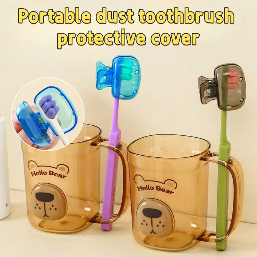 5 件装电动牙刷头保护套旅行便携式牙刷盖防尘盒支架
