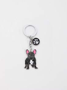 1件創意合金鬥牛犬吊墜，油滴狗造型鑰匙圈，寵物店紀念品，汽車鑰匙圈，送給男友的禮物 - 彩色 - 查看 16