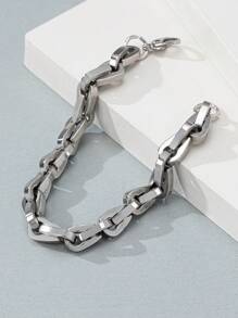 1pc Fashionable Titanium Steel Pull-Ring Bracelet, Scratch-Resistant, Unisex Design, Suitable For Daily Wear - Broken Bracelet - View 2