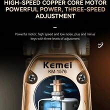 Kemei KM-1576 USB Schnelllade Haarschneidemaschine - langanhaltend Batterie, professioneller Haarschneider für Salon & Heimgebrauch