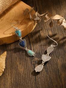 1 Pair Fashionable Vintage Unique Design Boho Style Dangle Earrings, Suitable For Women Everyday Wear