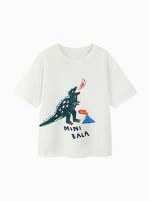 mini bala Kids' Short-Sleeve T-Shirt, Sweat-Free And Shape-Retaining Summer Top - Milky White - View 4