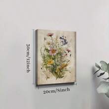 1pc Framed Canvas Poster Gathered Wildflowers Flower Canvas Art Farmhouse Wall Art Canvas Paintings Ideal Gift For Bedroom Living Room Corridor Wall Art Wall Decor Room Decoration