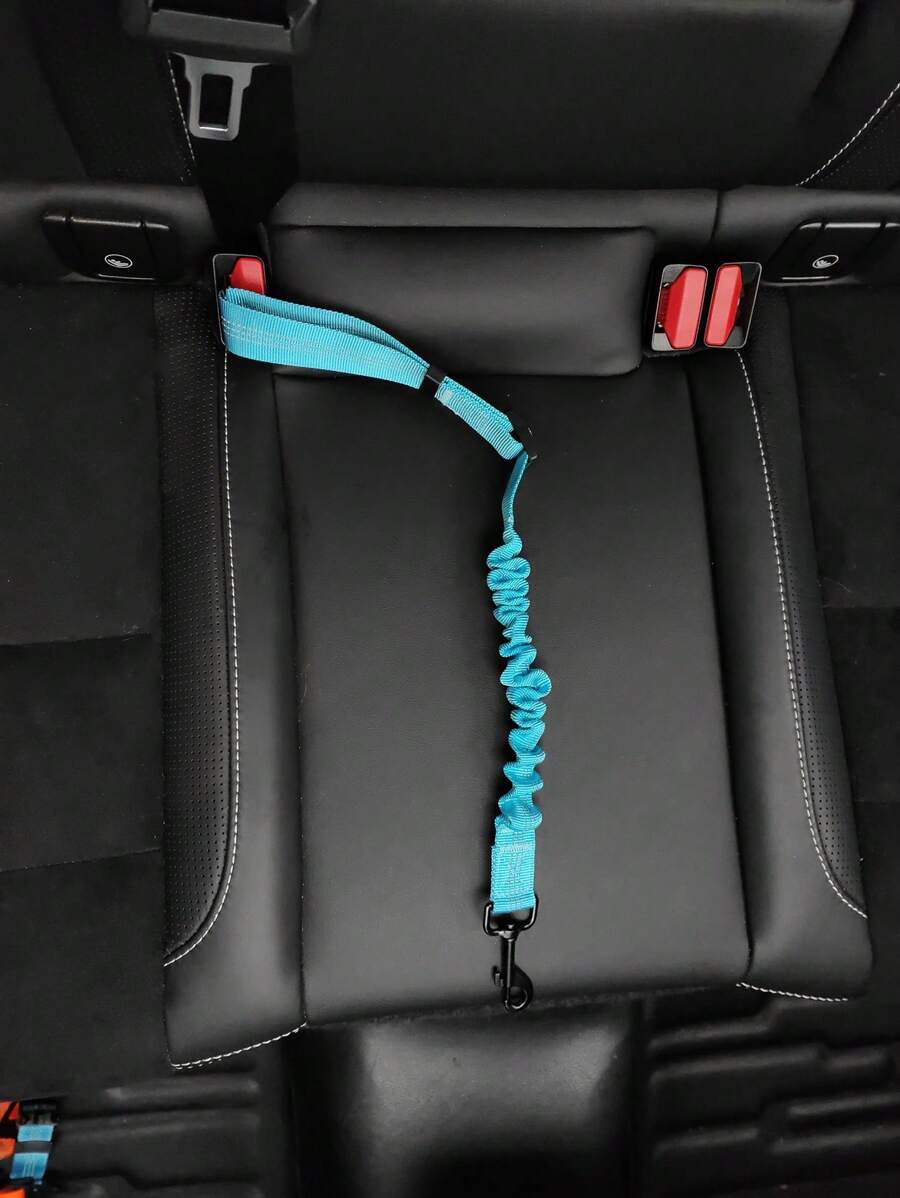1 pieza Cuerda reflectante reversible y elástica ajustable, arnés de seguridad para mascotas en el coche con absorción de impactos, adecuado para sacar a las mascotas