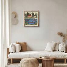 1 Pc, 3-4 Designs Of Scandinavian Cabins And Canoes On A Lake, Original, Canvas, Wall Art, Living Room Wall Decor, Bedroom, Bathroom, Framed Wall Newspaper, Art Prints, Wall Art, Home Decor, Holiday, Gifts. Home Decorat 1 - Multicolor - View 5