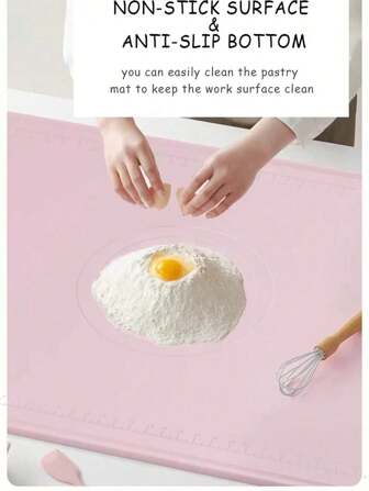 矽膠烘焙墊,耐高溫,加厚,不沾不滑麵團墊,易於清潔,粉紅色多種尺寸