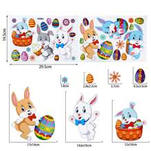 1PC Happy Easter Window Stickers Colorful Bunny Eggs Glass Sticker Spring Party Wall Stickers Easter Decorations For Home Festival Room - Multicolor - View 14