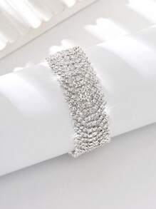 1pc Minimalist Multilayer Crystal Anklet, Shiny Quality Rhinestone Beach Party Fashion Ankle Chain - Multicolor - View 8