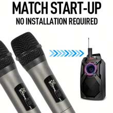 Professional Wireless Microphone Home KTV Outdoor Portable Singing Performance Microphone Handheld Microphone System Suitable For Wedding Host Stage Performance. - Grey - View 6