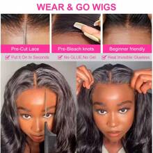 bling hair Wear And Go Glueless Human Hair Wigs Pre Plucked Pre Cut Lace Front Wigs Without Glue Wavy Lace Front Wig For Women Human Hair Glueless Wigs With Natural Hairline Glueless Human Hair Wigs Pre Plucked Pre Cut Wavy Lace Closure Human Hair Wig 180 Density 6x4 5x5 9x6 Lace Pre Cut Wigs 360 Lace Front Wigs Human Hair 28 Inch 360 Full Lace Frontal Glueless Wigs Human Hair Pre Plucked Wig For Women 14-32 Inch 13x4 13X6 Lace Front Wigs Human Hair 180 Density Body Wave Lace Front Wigs Pre Plucked Brazilian 13x6 Lace Frontal Wigs Glueless Wigs Human Hair Wig For Women Wig Halloween Christmas New Year - 黑色 - 查看 6