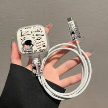 3 件套 Astronaut 手机数据线保护套适用于 、20W 英国插头充电器保护壳，防止破损 Nan 充电器配件 手机配件