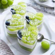 10/20/25/40/50 个 5 盎司心形甜点杯，透明慕斯杯，蛋糕模具，甜点，布丁，果冻开胃菜杯，心形芭菲杯，可重复使用，适合母亲节、情人节、婚礼庆典、生日、野餐、下午茶等场合！ - 無色 - 查看 6