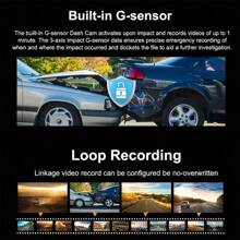 Cámara de salpicadero de 4 canales 1080P con visión nocturna, lente ajustable, grabación en bucle, monitor de estacionamiento de 24 horas, alimentación de enchufe del coche, voltaje de funcionamiento de 5 V, no impermeable, batería recargable, incluye opción de tarjeta de 64 GB