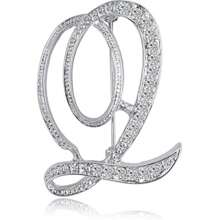 1 pièce paquet Broche géométrique simple de 26 lettres anglaises avec strass, broche élégante et de mode pour femmes. Épingle pour pull, manteau, robe, accessoires, sac, charme, école