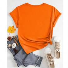 Playera Blusa De Capybara Con Paliacate Diseño Divertido Ropa Para Mujer Capibara - Naranja - Ver 3