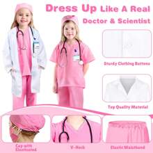 8pcs Children Doctor Costume Set, Includes Real Stethoscope, Syringe, Gloves And ID Badge, Nurse Outfit Accessories For Boys And Girls, Medical Pretend Play Costume For Halloween Party, Doctor's Day, Gift For Kids