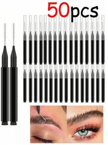 100 piezas Micro cepillo de cejas con tapa, cepillo de laminación de cejas, spoolies para cejas, pestañas, cepillo de cejas y pestañas, herramientas para rellenar, levantar y teñir cejas y pestañas, peine para extensiones