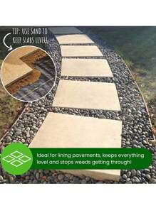 2m X 15m Control Membrane Garden Barrier Fabric Heavy Duty For Landscaping Driveway Gravel Artificial Grass Lawn Underlay Gadern Patios Garden Flower Beds, Black Woven Ground Cover - Black - View 7