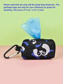 1pc Black Color Designer Print Fashion Design Dog Poop Bag Holder For Leash Attachment Without Leash And Poop Bag