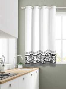 Oxford Linen Kitchen And Window Curtain 2.00 X 1.50 Printed - 獎章 - 查看 2
