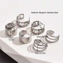 1pc Fashion Men's Ear Clip Punk Street Style Ear Cartilage Clip Ring Hollow Out Design False Perforated Earrings Daily Wear Jewelry Gifts ﻿ - Multicolor - View 4