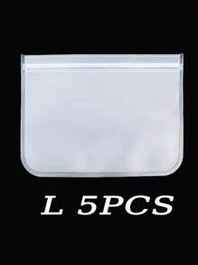 5pcs Reusable Food Storage Bags - Silicone Freezer Bags, Leakproof & Airtight, Stand Up Bags For Meat, Fruit, Vegetables - Multi-Purpose Food Organizer