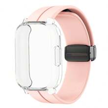 Magnetisches Silikonarmband + Hülle kompatibel mit Xiaomi Redmi Watch 5 Active Lite Smartwatch Armband und Hülle kompatibel mit Redmi Watch 5 Active Lite
