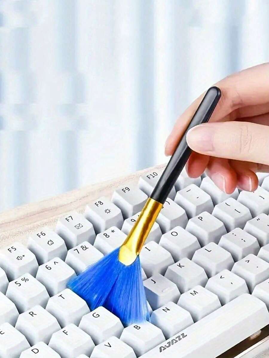 4 件装多用途扇形除尘键盘刷，扇形软键盘刷，电脑键盘剃须刀相机除尘工具，镜头手机剃须刀清洁除尘刷，数码产品清洁刷，清洁用品，清洁工具，方便，适合家庭必备小工具，返校用品 - 彩色 - 查看 1