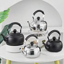 1个带滤网的不锈钢茶壶，可用于冲泡和煮茶，带手柄的厨房用具，现代设计，适用于餐厅、酒店、电磁炉，商用茶壶，返校必备 - 彩色 - 查看 3