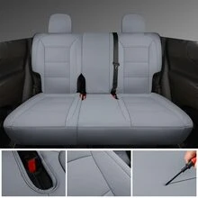 GXT Fit Chevy Equinox Seat Covers Premier, LS, LT, L, RS 2017 2018 2019 2020 2021 2022, Premium Water-Resistant Faux Leather Custom Fit Seat Covers Protector Cushion For Selected Equinox (Grey)(Applicable To Fuel Vehicles) - 5 Seats In Total (two Seats In the Front Row + Three Seats In the Back Row) - View 3