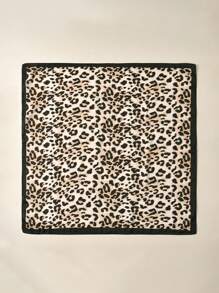 1pc Men's Leopard Print Bandana, Versatile Vintage Street Dance Rock Style Head Wrap - Can Be Used As Belt, Mask, Scarf, Handkerchief, Wristband, Gift For Family & Friends, All Season