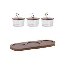 1set New Creative Glass Living Room Fruit Plate With Lid, Japanese Style Multi-Compartment Dry Fruit Tray, Household Tea Table Fruit Plate