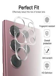 2 piezas Protector de lente ultra claro de vidrio, compatible con Samsung Galaxy S25, S24, S23 Plus/Ultra, A16, A26, A36, A56, dureza 9H, protector de lente de cámara anti-explosión y anti-arañazos, regalo de primavera - transparente - Ver 7