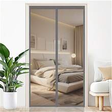 قطعة واحدة ستائر شبكية مغناطيسية للباب مصنوعة من الألياف الزجاجية بتصميم حديث بسيط، ستارة شبكية متنفسة لمنع البعوض للصيف، ستارة للباب ذاتية الإغلاق للغرفة والشرفة والمطبخ والمرآب ديكور المنزل