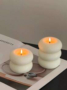 3Pcs Handmade Donut Candle, Holiday Decor, Creative Handicraft Gift, Aromatherapy Candle Ornament, Birthday Present, Cute Decoration, Photography Prop, Valentine's Day Gift, Mother's Day Gift, Creative Ornament, Shaped Candle, Home Decor, Dining Table Decor, Christmas Decoration Gifts Graduation