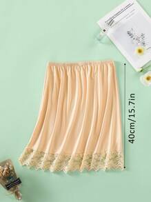 3 Pieces/2 Pieces/1 Piece, Multi Specification, Multi-Color, Solid Color, Spring And Summer Styles, Anti Transparency And Anti Light Medium Long Skirt, Inner Lining Skirt, Lace Bottom, Anti-Static Skirt, Elastic Waistband Suitable For Slightly Overweight Girls, Suitable For Daily Wear Summer, School Fall, Autumn, Halloween