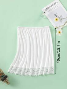 3 Pieces/2 Pieces/1 Piece, Multi Specification, Multi-Color, Solid Color, Spring And Summer Styles, Anti Transparency And Anti Light Medium Long Skirt, Inner Lining Skirt, Lace Bottom, Anti-Static Skirt, Elastic Waistband Suitable For Slightly Overweight Girls, Suitable For Daily Wear Summer, School Fall, Autumn, Halloween