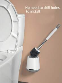 2 In 1 Long Handle Toilet Brush For Bathroom Cleaning Wall Mounted No Blind Spot Crevice Cleaner Brush Household Cleaning Tool Silicone Wall Mounted Toilet Cleaning Brush Plastic Toilet Brush Long Handle Toilet Cleaning Brush Leakproof Water TPR Silicone Toilet Brush Bathroom Accessories - Multicolor - View 17