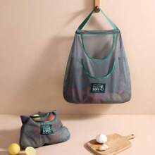 1 Pc Reusable Kitchen Hanging Mesh Bag Large Capacity Home Fruit Vegetable Storage Net Bag For Ginger Garlic Potatoes Onion Mesh Bag - Multicolor - View 5