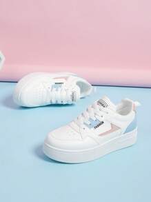 2025 Spring New White Sneakers Korean Version Girl Students Platform Increase Height Sport Skateboard Shoes Teenager Casual Breathable Soft Sole Girl Shoes - White - View 7